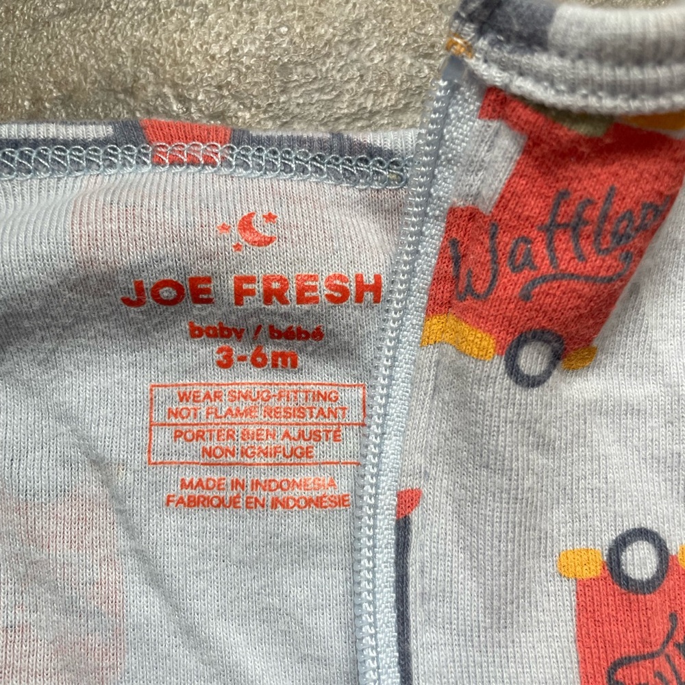 3/$20 Joe Fresh Gray One Piece with Red and Orange Vehicle Print - Picture 2 of 4